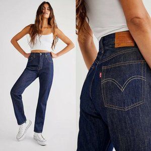 NWT LEVI’S 501 Straight Jeans Across A Plain Size 27 x 32 Dark Premium Original